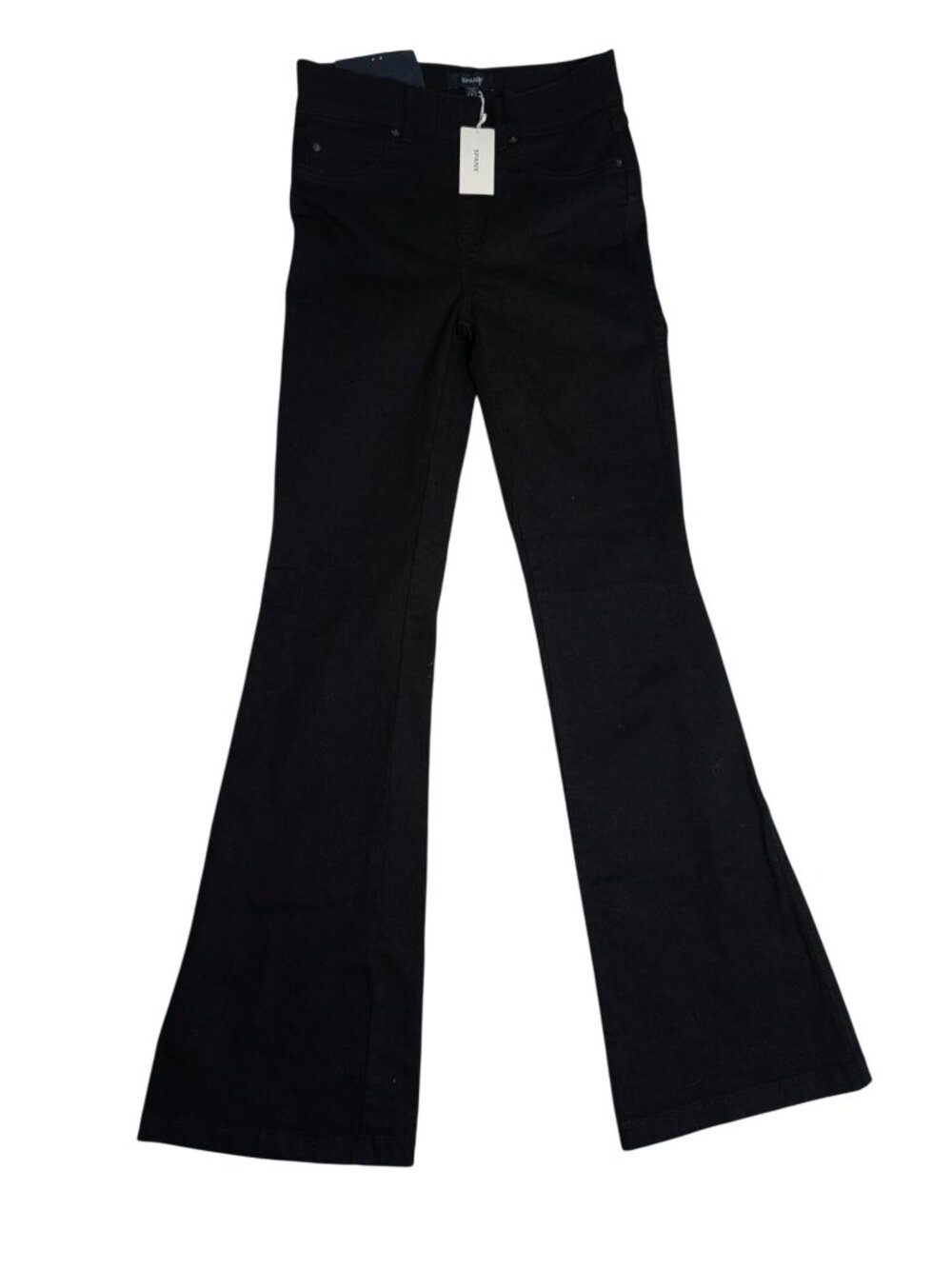 Spanx Flare Jeans Clean Black High Rise Pull On Womens NWT Boho 70s Size S - Picture 2 of 13